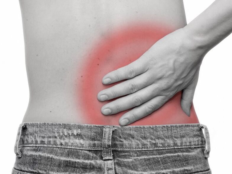 back pain in the lumbar region